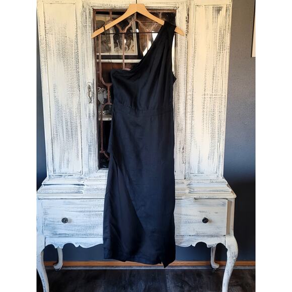 Anthropologie One-Shoulder Linen Dress - New Size 12 - Picture 5 of 6